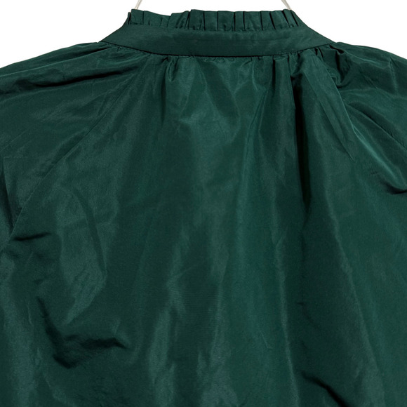 Zara Voluminous Taffeta Green V-Neck Dress - Size XL - Picture 11 of 11